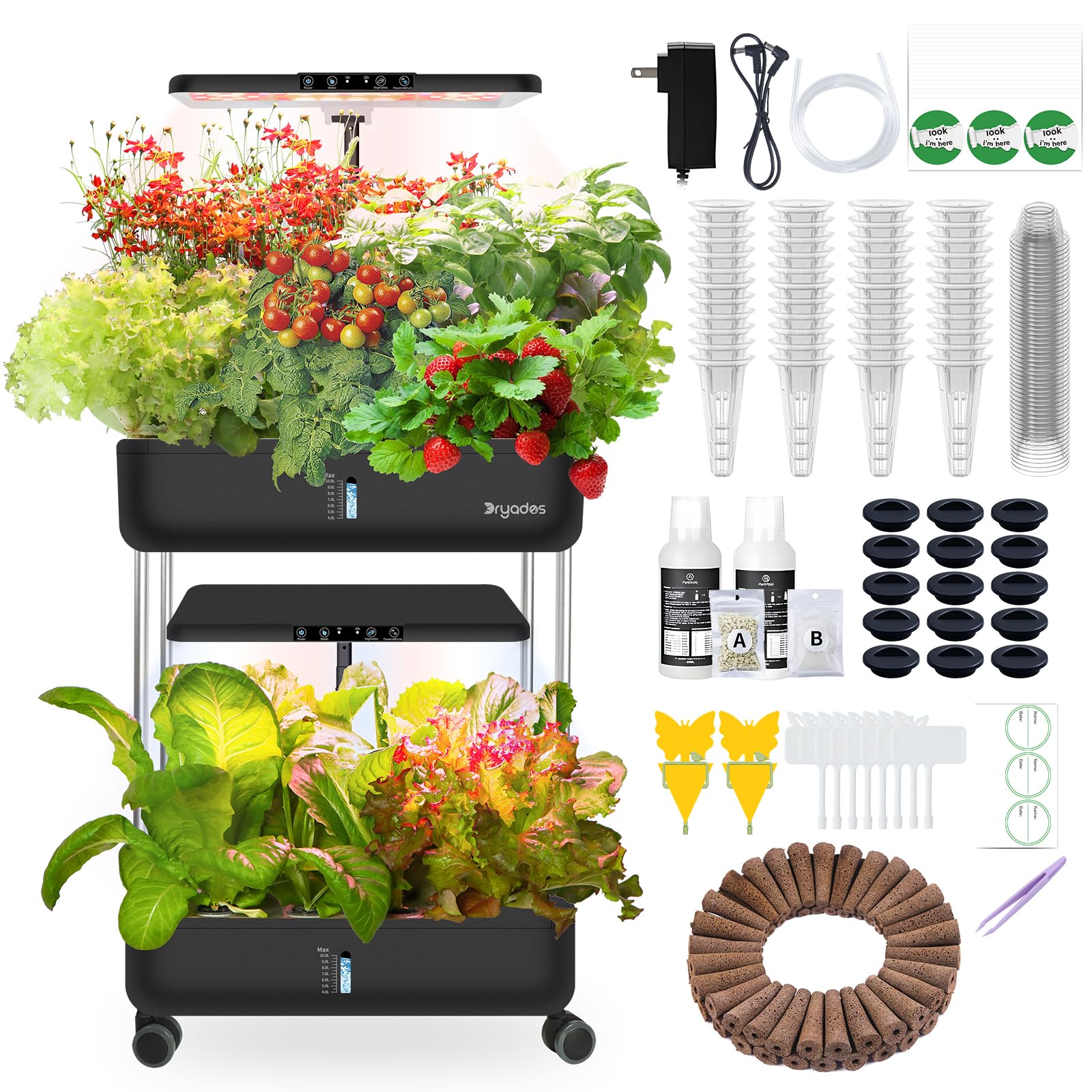 44 Pods Hydroponics Growing System, DRYADES Dual Layers Indoor